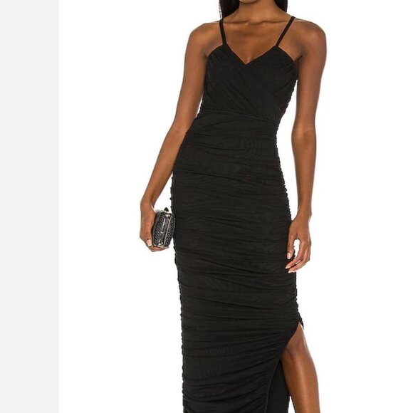 Revolve Elliatt Pippa Dress - Ruched Bandage Black Maxi Dress - Picture 1 of 6